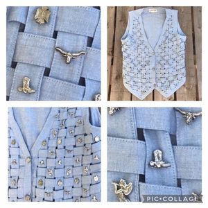 Vintage southwestern blue vest
